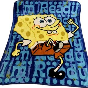 SpongeBob SquarePants Blanket I’m Ready lux throw thic plushY2K vtg 90’s